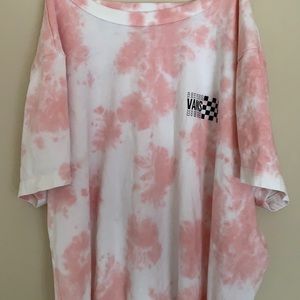 Vans pink and white tie dye shirt